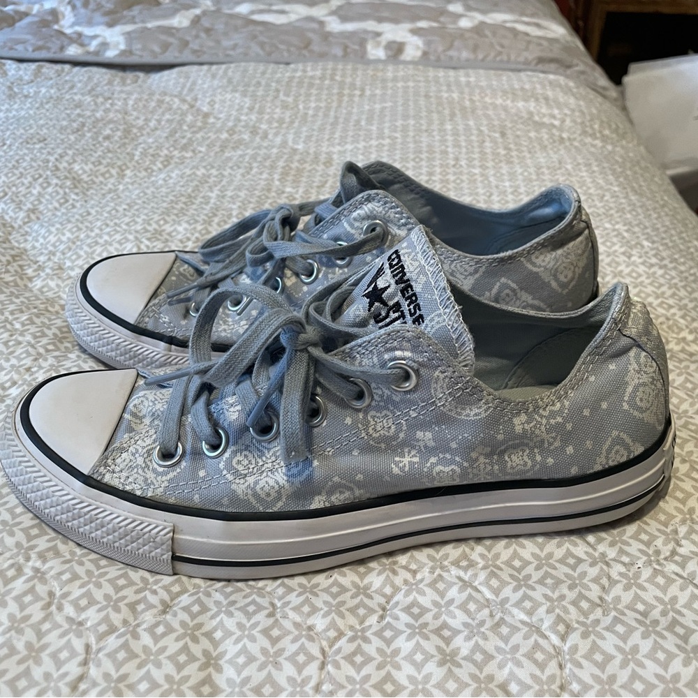 Converse Baby Blue Oxford Bandana Print Shoes